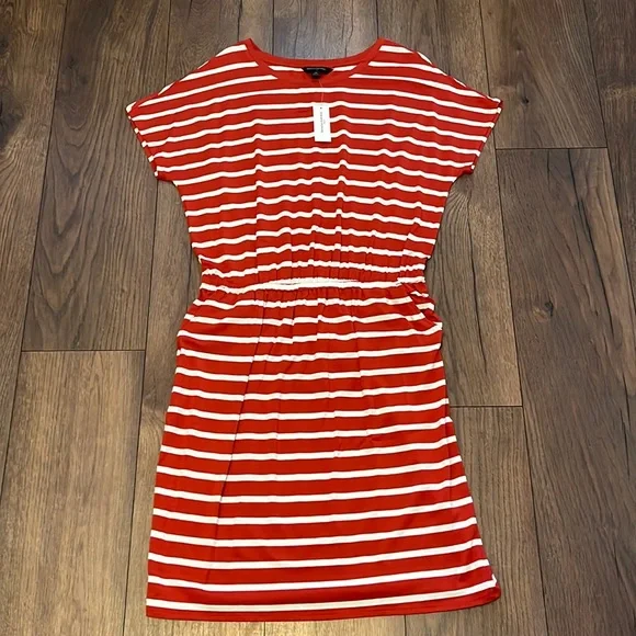 NWT Banana republic t shirt dress orange and white size medium - Picture 1 of 7